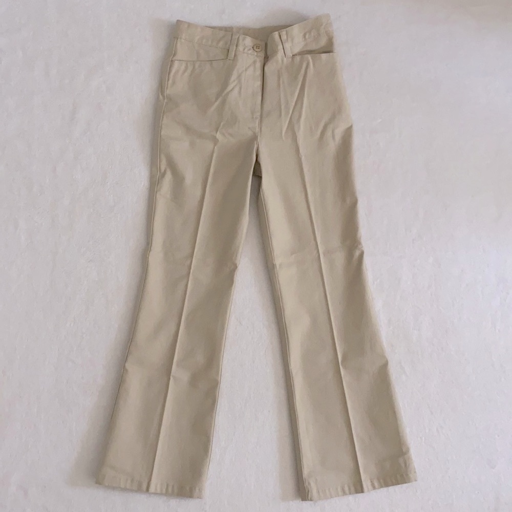 {NWT/VTG} Talbots Kids | Y2K Khaki Wide Flare Leg Pants Made in Hong Kong (6X/7)